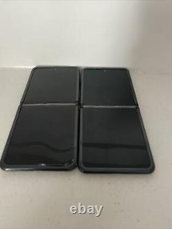 2x Lot Samsung Galaxy Z Flip SM-F700F/DS 256GB Mirror Black (AT&T) bad lcd 5C