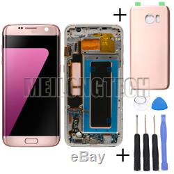 For Samsung Galaxy S7 Edge G935F LCD Display Screen Digitizer+Frame Rose Gold