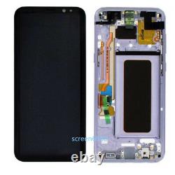 For Samsung Galaxy S8 G950F LCD Display Touch screen Komplett+Rahmen+cover lila