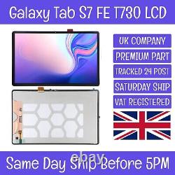 For Samsung Galaxy Tab S7 FE 12.4 SM-T730 T733 T735 Black LCD Screen Digitiser