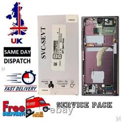 Genuine Service Pack LCD Display For Samsung Galaxy S22 Ultra 5G S908B -Burgundy