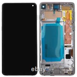LCD Screen Assembly Frame White For Samsung Galaxy S10 Replacement Repair UK