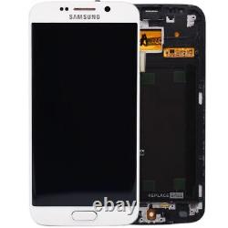 LCD Screen For Samsung Galaxy S6 Edge White Replacement Frame Digitizer Assembly