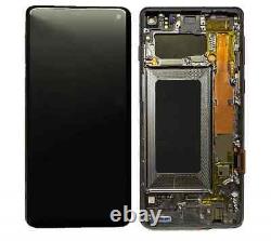 Lcd display + touch + frame oem for samsung galaxy s10 sm-g973 black