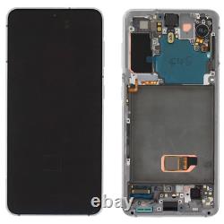 Lcd display + touch + frame oem for samsung galaxy s21 5g sm-g991 grey