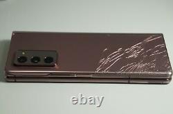 READ Samsung galaxy Z fold2 5G SM-F916U1 256GB Bronze Unlocked Cracked F LCD