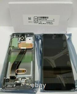 SAMSUNG Galaxy S20 Gray Silver LCD Touch Screen Digitizer Frame G980 OEM NEW S20
